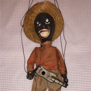 Vintage marionette/ string puppet Black Americana / African American guitar